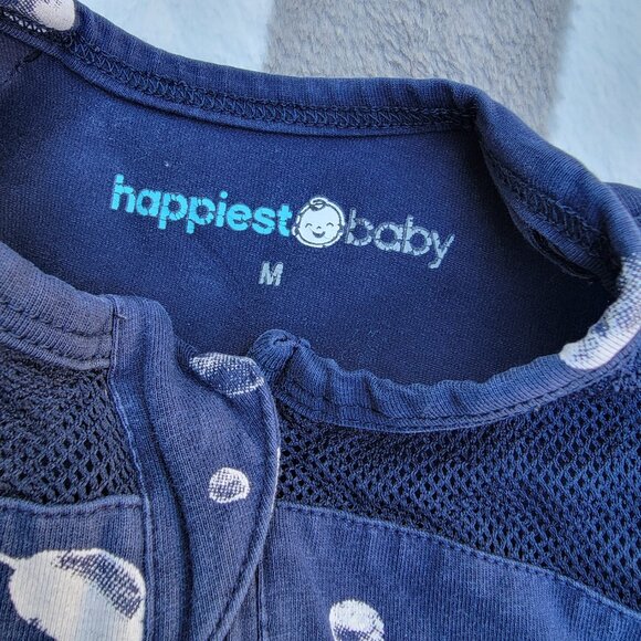 Happiest Baby Blue Organic Cotton Space Velcro & Zip Swaddle Size 2-4m - Picture 2 of 5